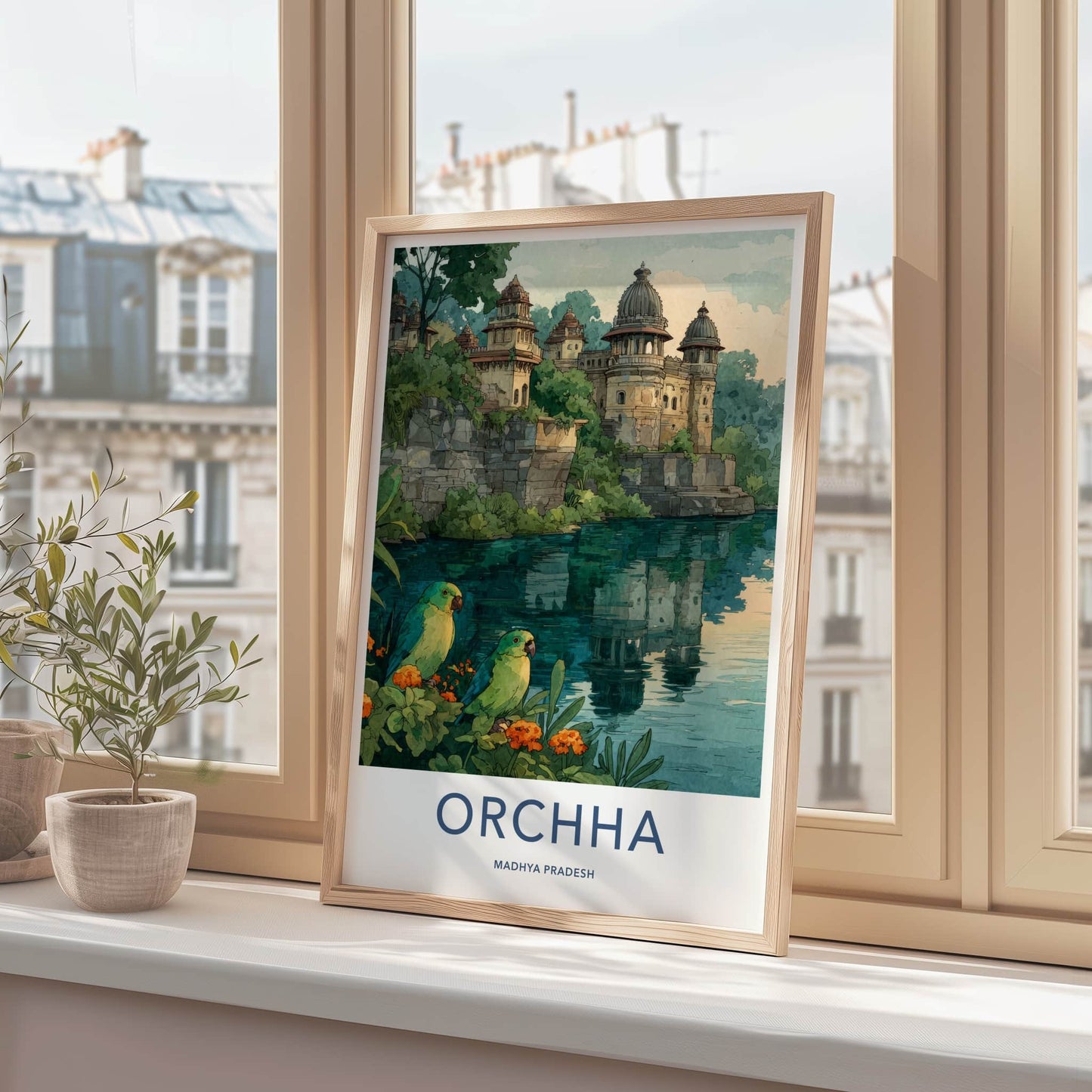 Orchha Poster - India Wall Art - Madhya Pradesh River Palaces Home Decor