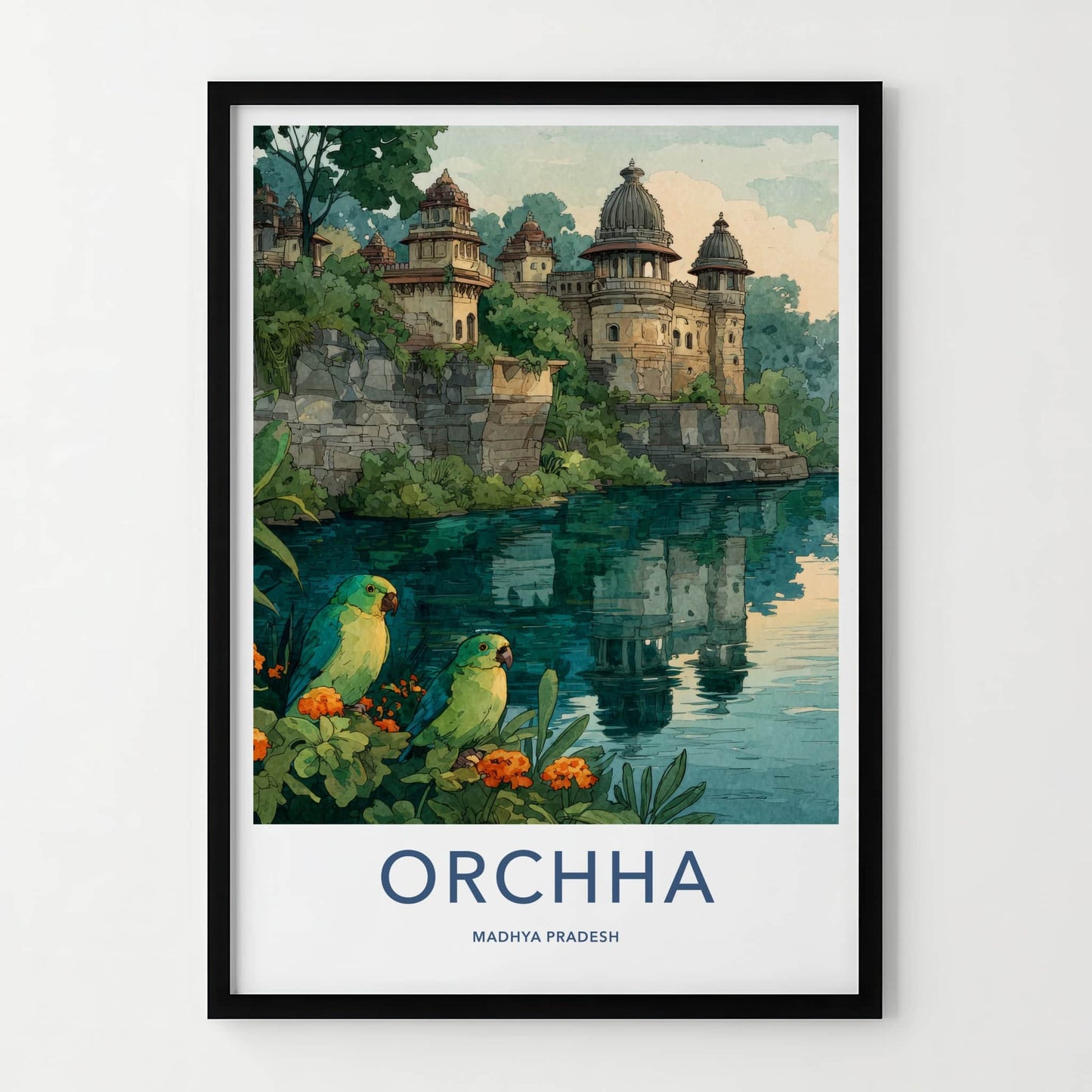 Orchha Poster - India Wall Art - Madhya Pradesh River Palaces Home Decor