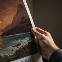 Orchid Island Poster - Taiwan Art Print - Sunset Ocean Rocks Home Art