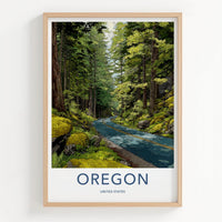 Oregon Poster - Oregon Travel Art - Forest Winding Road Home Decor