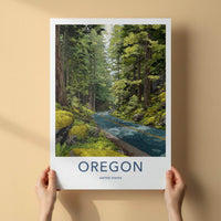 Oregon Poster - Oregon Travel Art - Forest Winding Road Home Decor