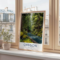 Oregon Poster - Oregon Travel Art - Forest Winding Road Home Decor