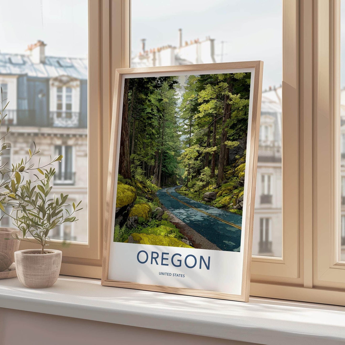 Oregon Poster - Oregon Travel Art - Forest Winding Road Home Decor