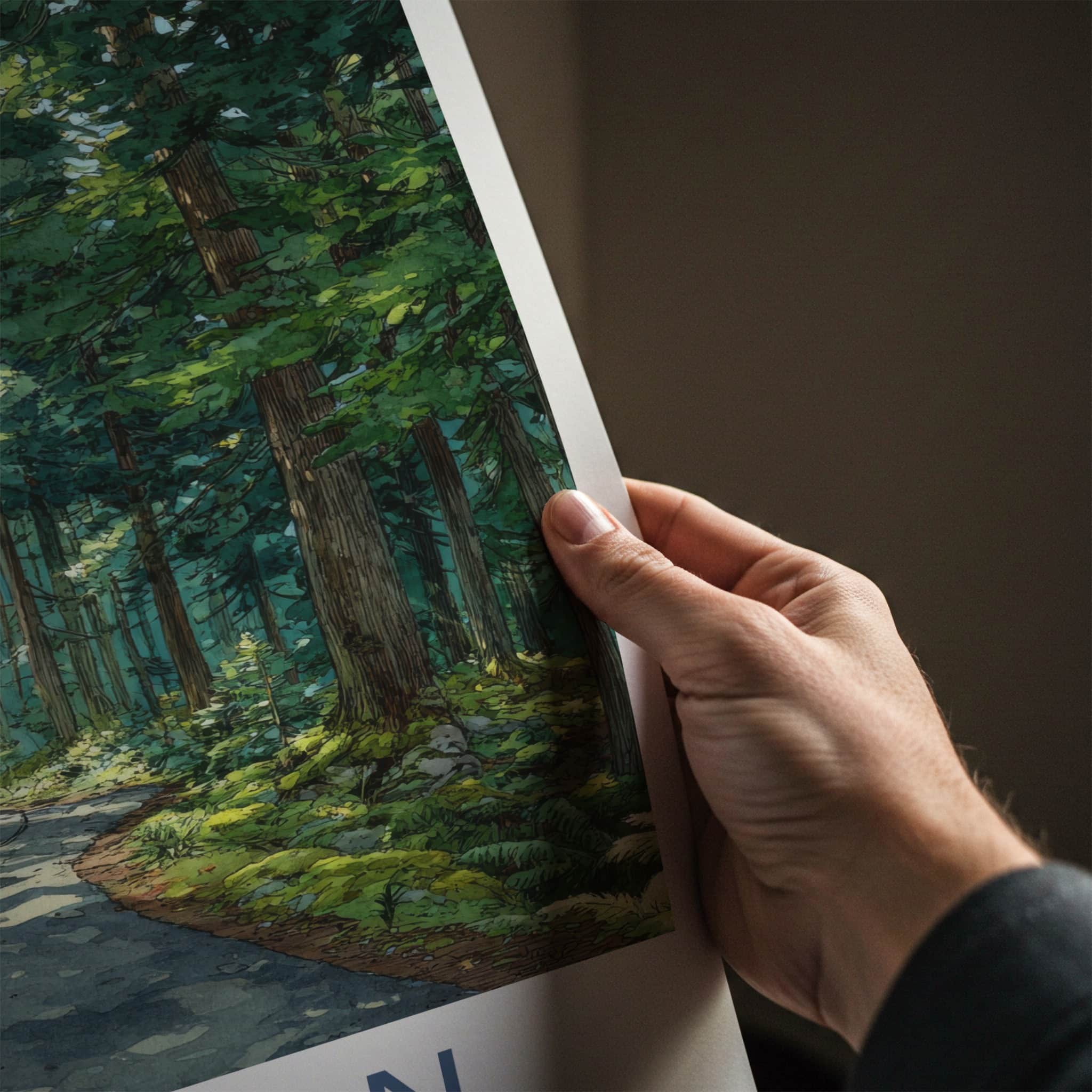 Oregon Poster - Oregon Travel Art - Shaded Forest Road Gallery Art