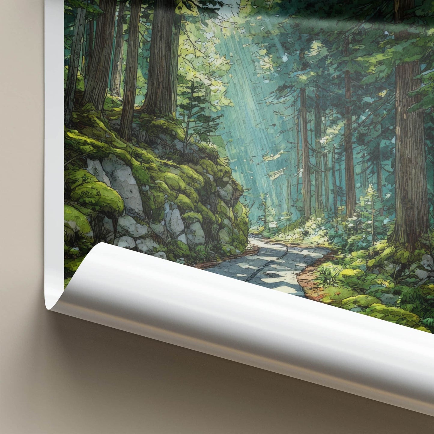Oregon Poster - Oregon Travel Art - Shaded Forest Road Gallery Art