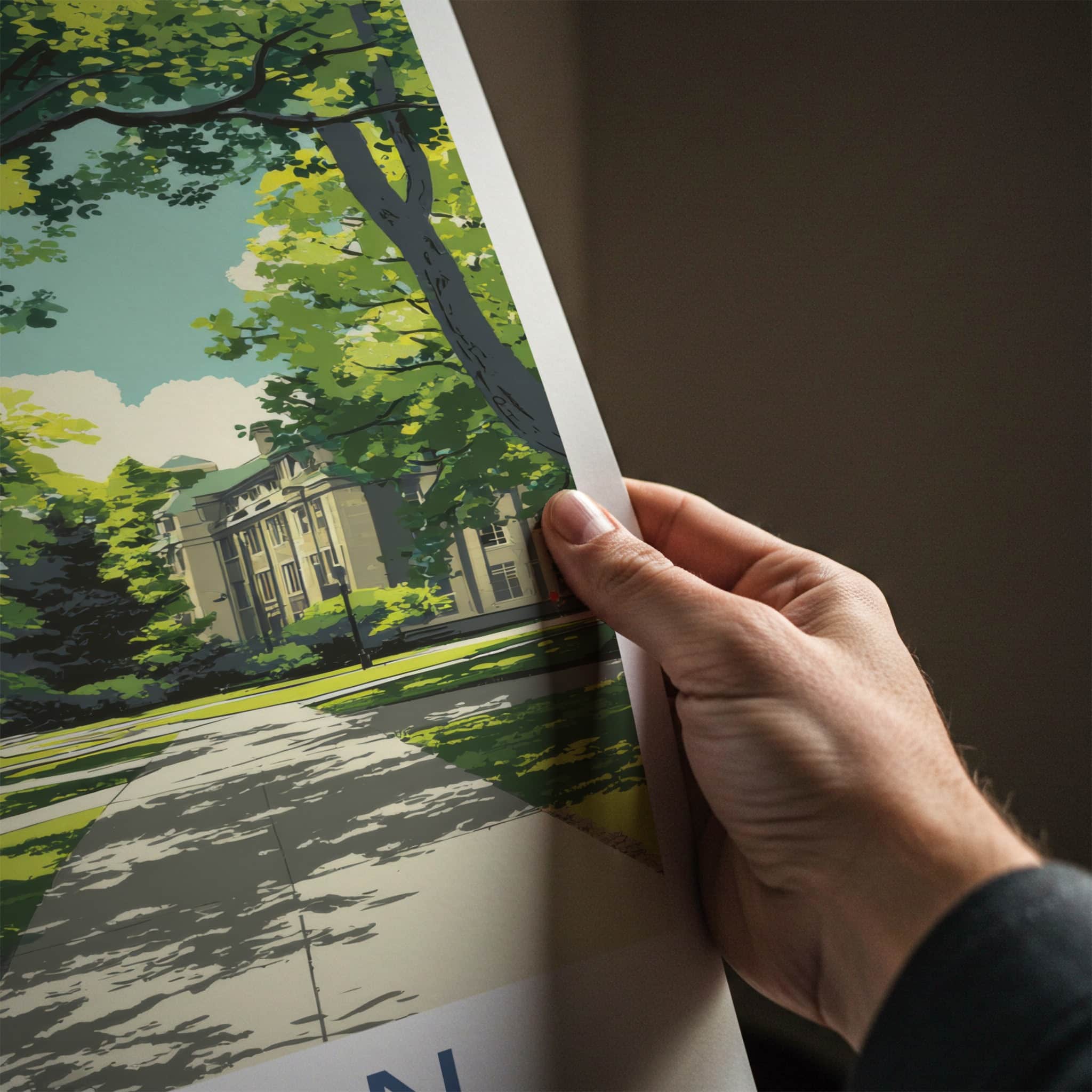 Oregon Poster - Oregon Wall Art - Campus Building Trees Home Decor
