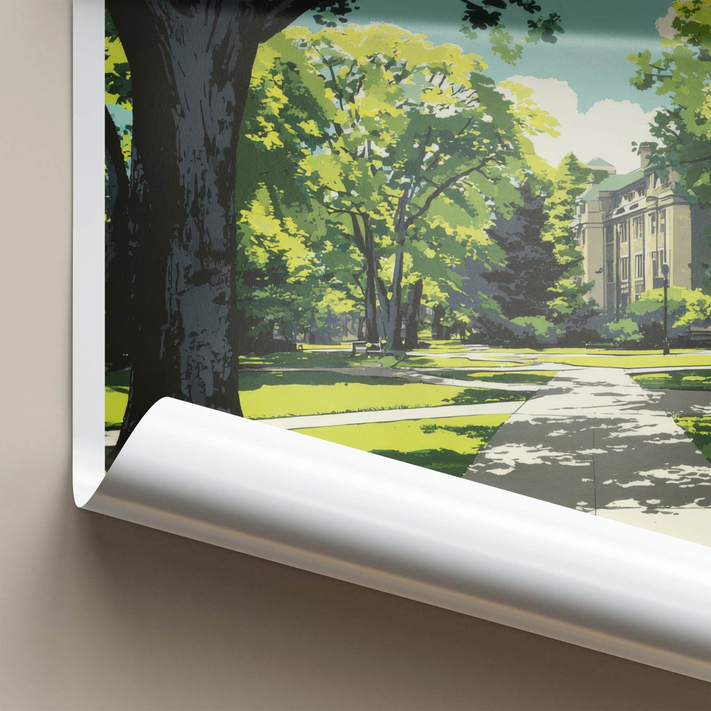 Oregon Poster - Oregon Wall Art - Campus Building Trees Home Decor