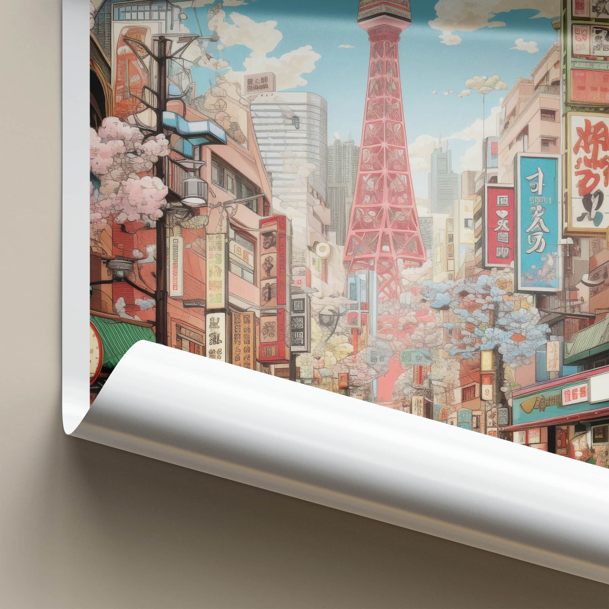 Osaka Poster - Japan Framed Print - Vibrant City Tower Framed Decor