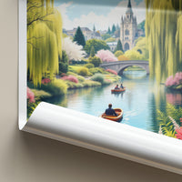 Otautahi Poster - New Zealand Travel Art - River Church Willows Home Decor