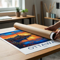 Ottawa Poster - Canada Travel Art - Vibrant City Sunset Home Decor