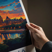 Ottawa Poster - Canada Wall Art - Cityscape Sunset River Home Decor