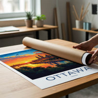 Ottawa Poster - Canada Wall Art - Cityscape Sunset River Home Decor