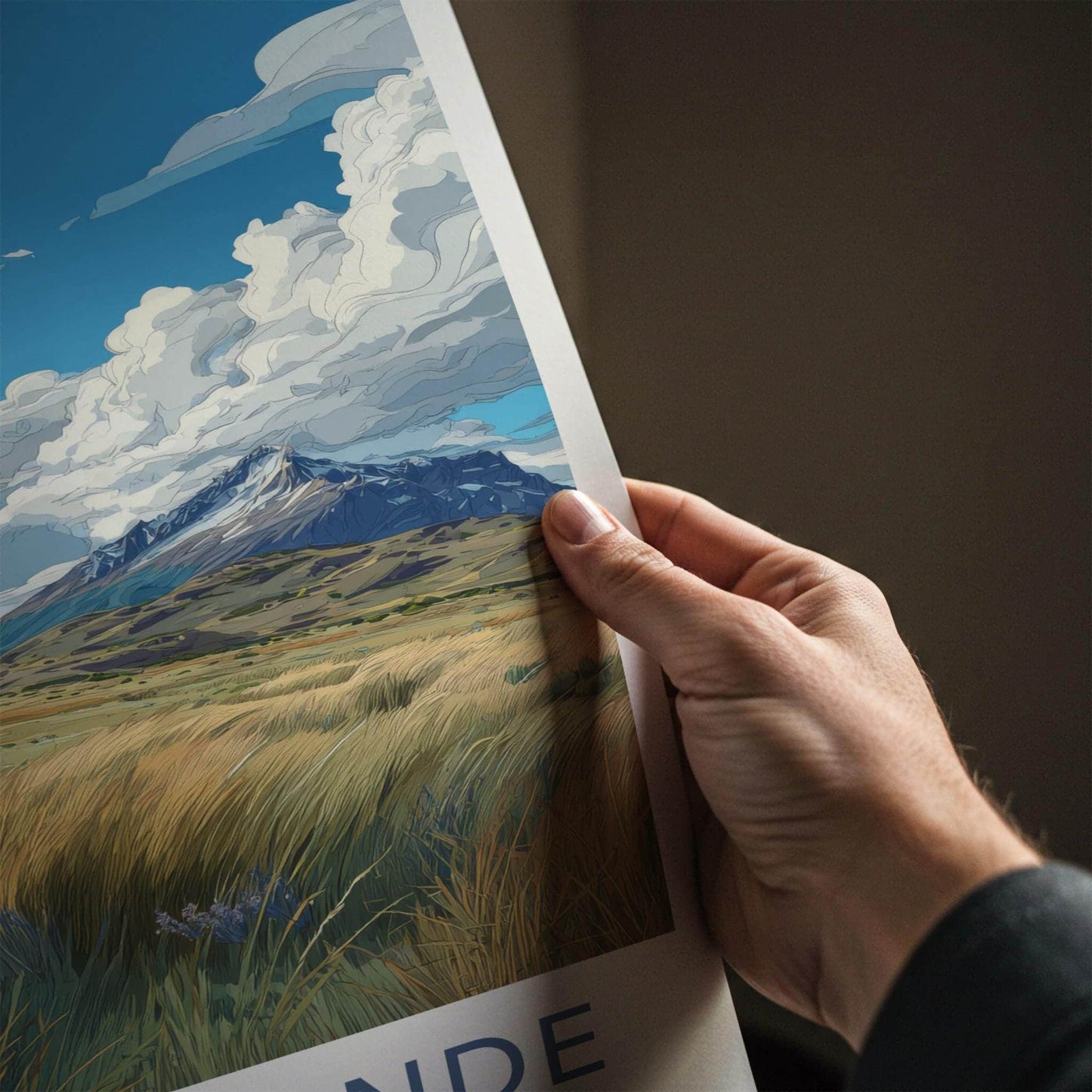 PAINE GRANDE Poster - Chile Travel Art - Vibrant Mountain Landscape Home Decor