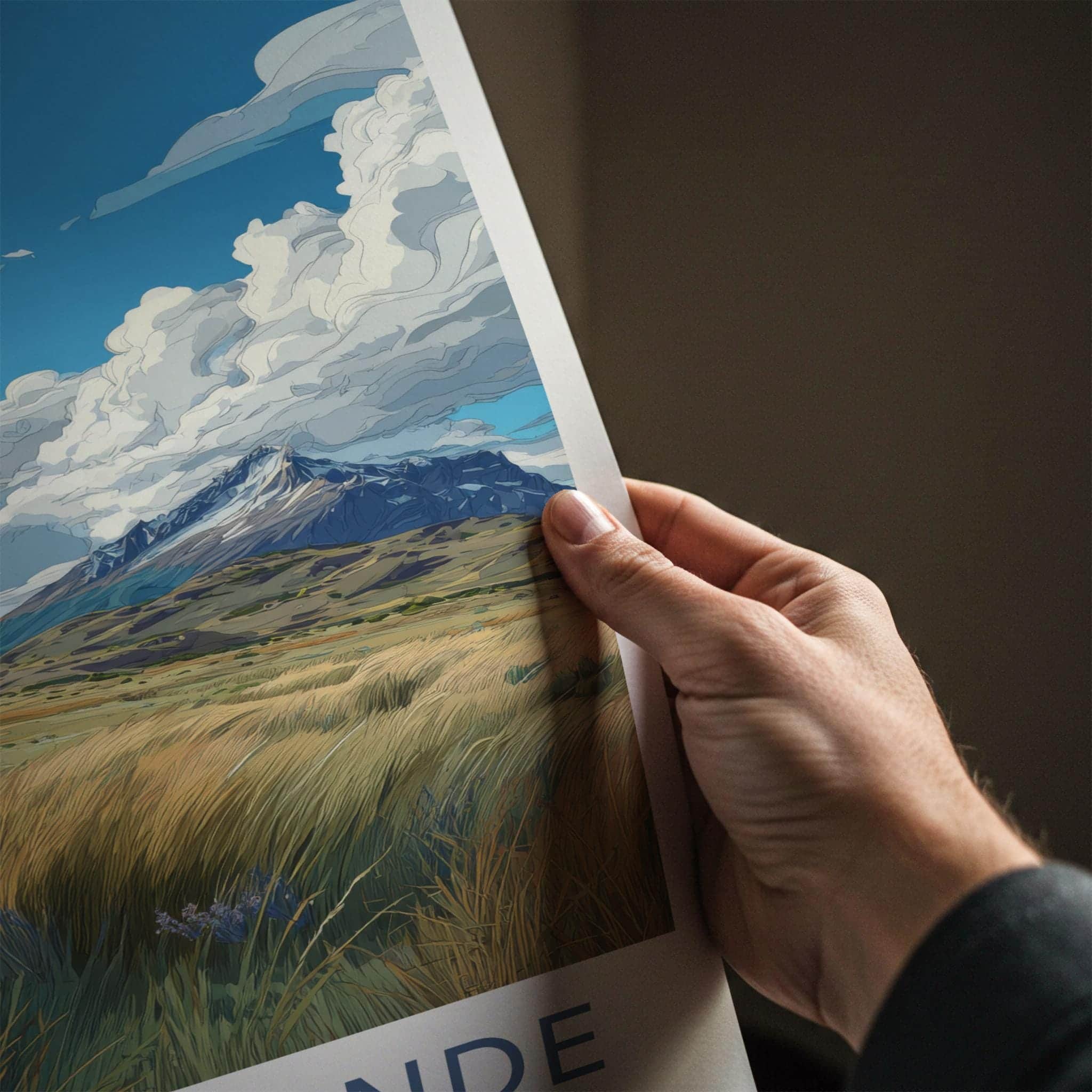 PAINE GRANDE Poster - Chile Travel Art - Vibrant Mountain Landscape Home Decor
