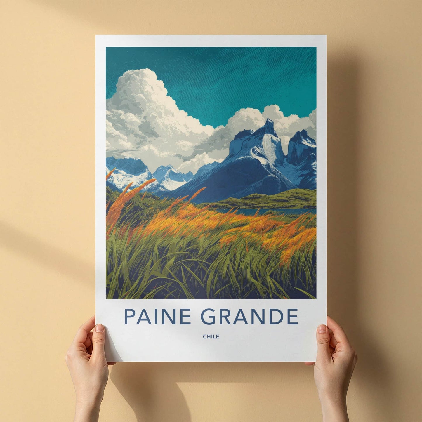 Paine Grande Poster - Chile Travel Print - Snowy Mountains Home Decor