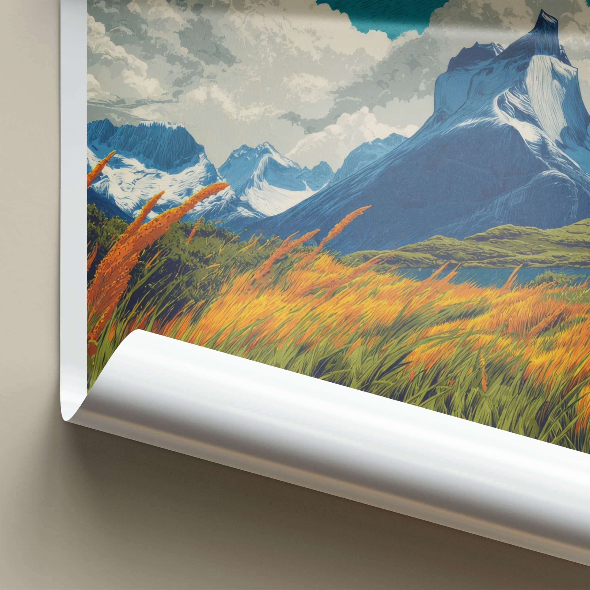 Paine Grande Poster - Chile Travel Print - Snowy Mountains Home Decor