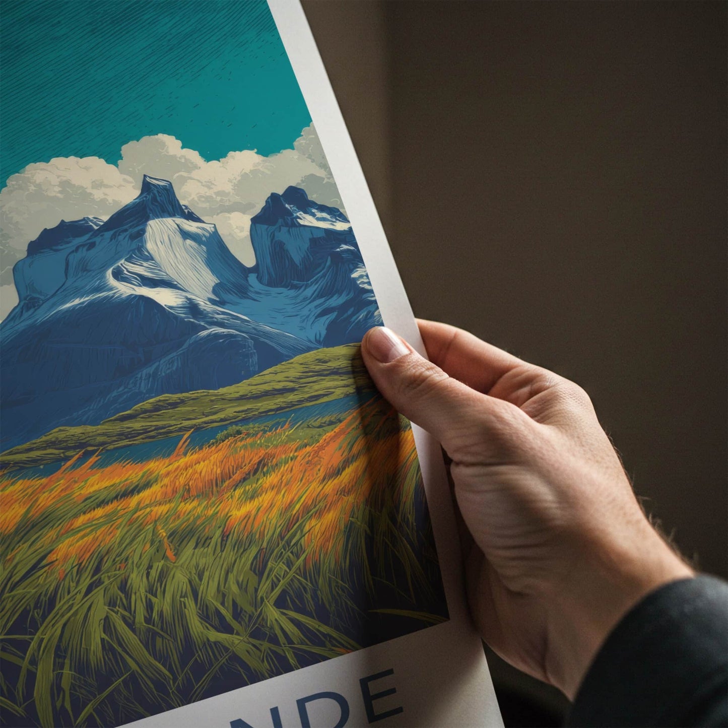 Paine Grande Poster - Chile Travel Print - Snowy Mountains Home Decor