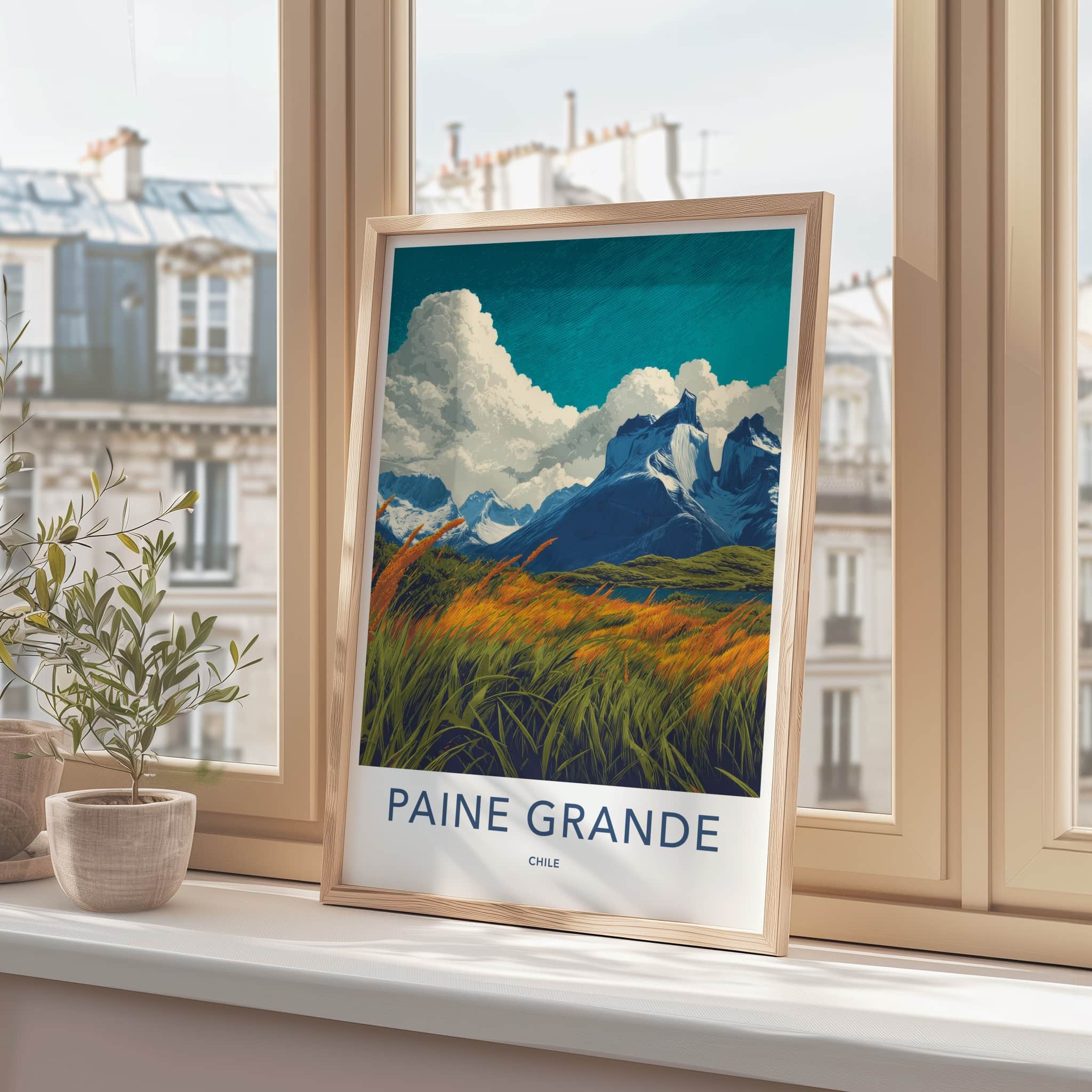 Paine Grande Poster - Chile Travel Print - Snowy Mountains Home Decor
