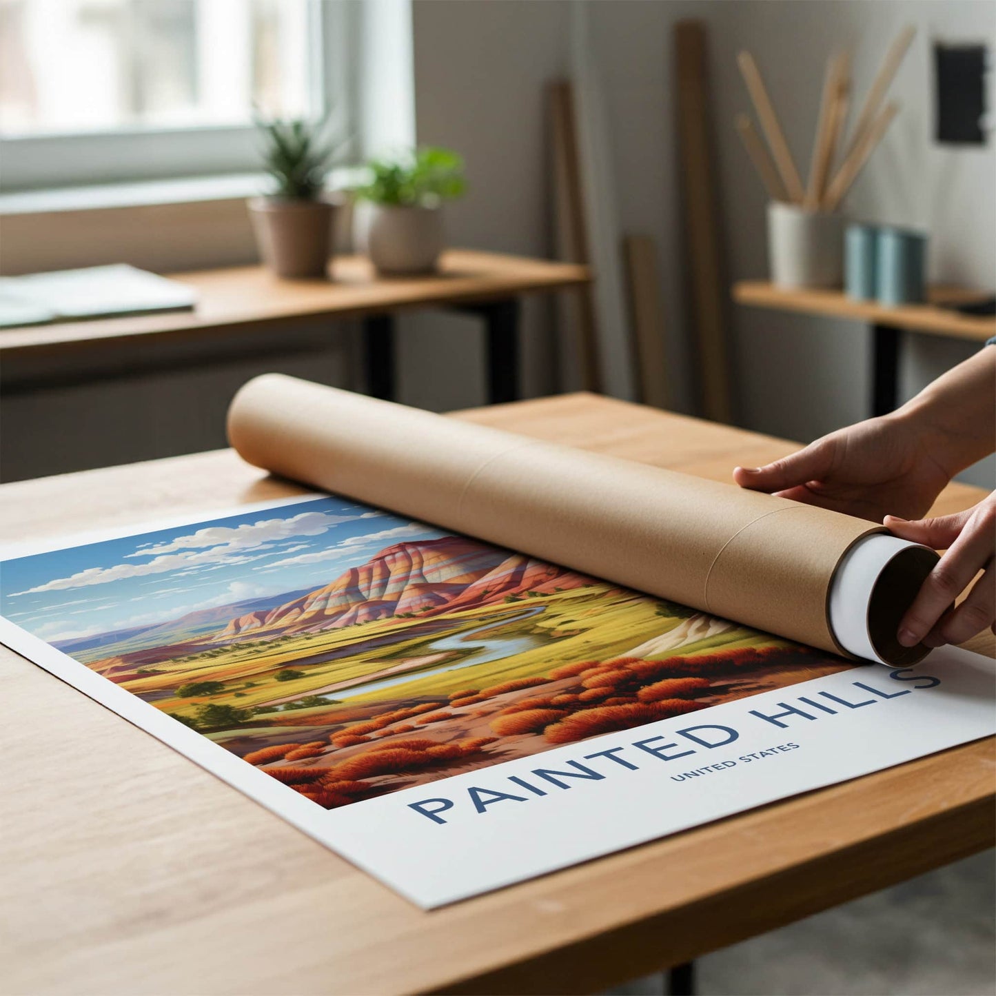 Painted Hills Poster - Oregon Wall Art - Vibrant Hills Stream Home Decor