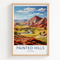Painted Hills Poster - Oregon Wall Art - Vibrant Hills Stream Home Decor
