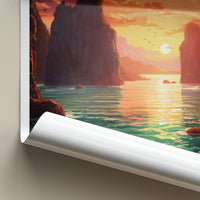 Palawan Poster - Philippines Travel Art - Island bay sunset Home Decor