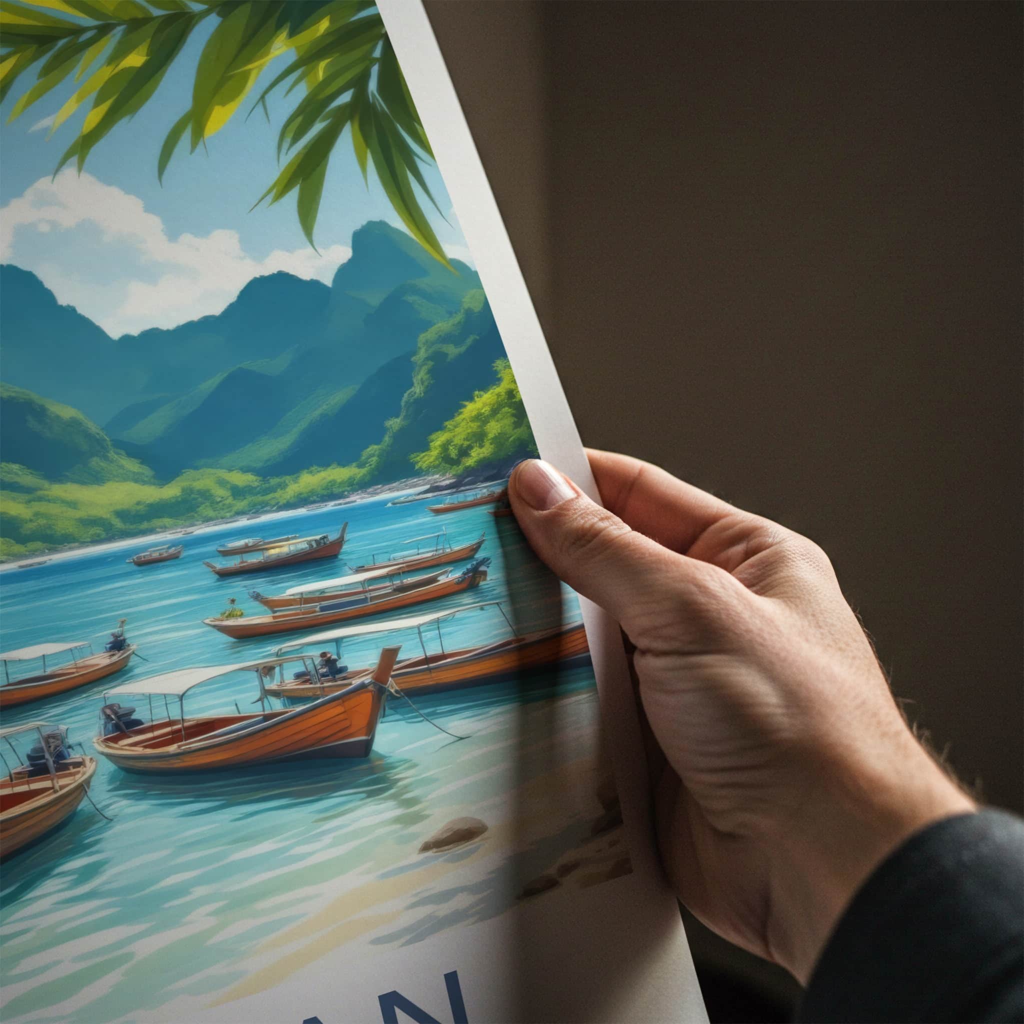 Palawan Poster - Philippines Travel Art - Tropical Bay Boats Home Decor