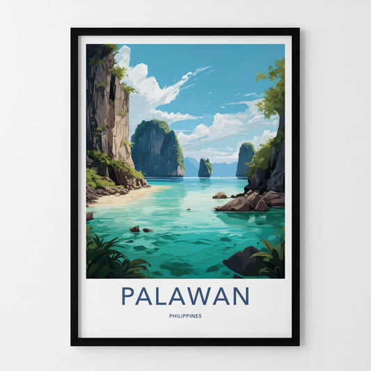 Palawan Poster - Philippines Travel Art - Tropical Island Paradise Home Decor