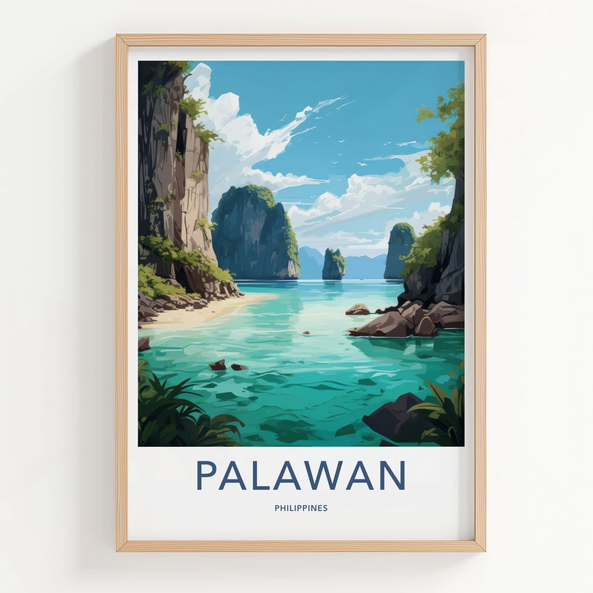 Palawan Poster - Philippines Travel Art - Tropical Island Paradise Home Decor