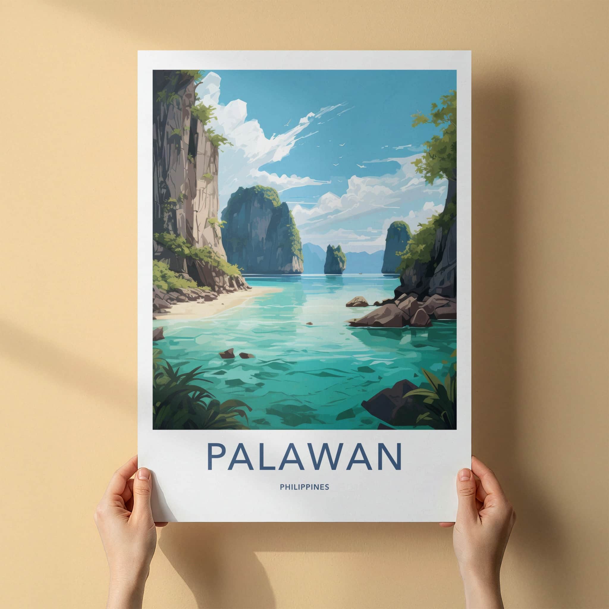 Palawan Poster - Philippines Travel Art - Tropical Island Paradise Home Decor