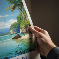 Palawan Poster - Philippines Travel Art - Tropical Lagoon Boats Home Decor