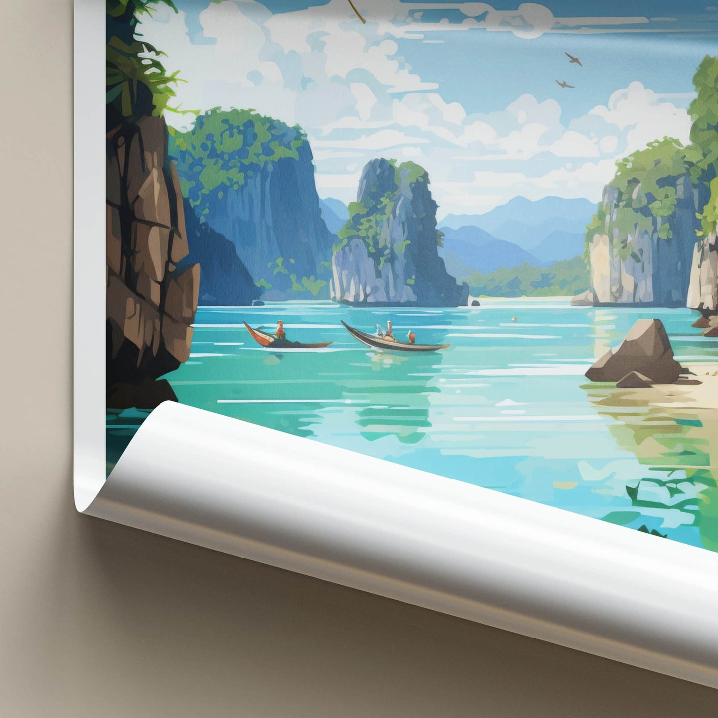 Palawan Poster - Philippines Travel Art - Tropical Lagoon Boats Home Decor