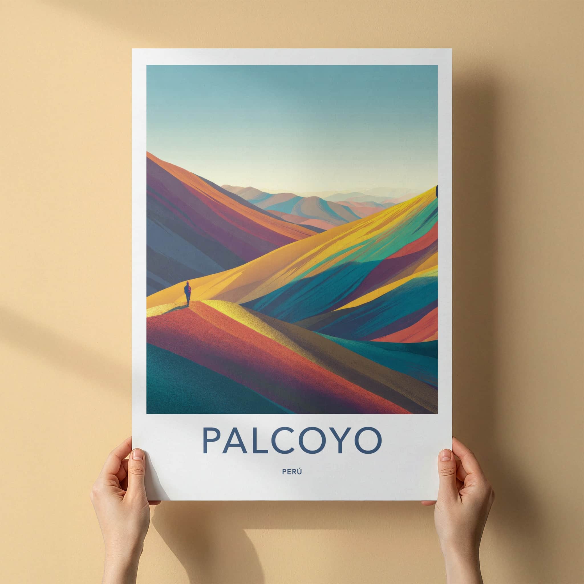 Palcoyo Poster - Peru Travel Art - Colorful Mountain Peaks Home Decor