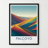 Palcoyo Poster - Peru Travel Art - Colorful Mountain Peaks Home Decor