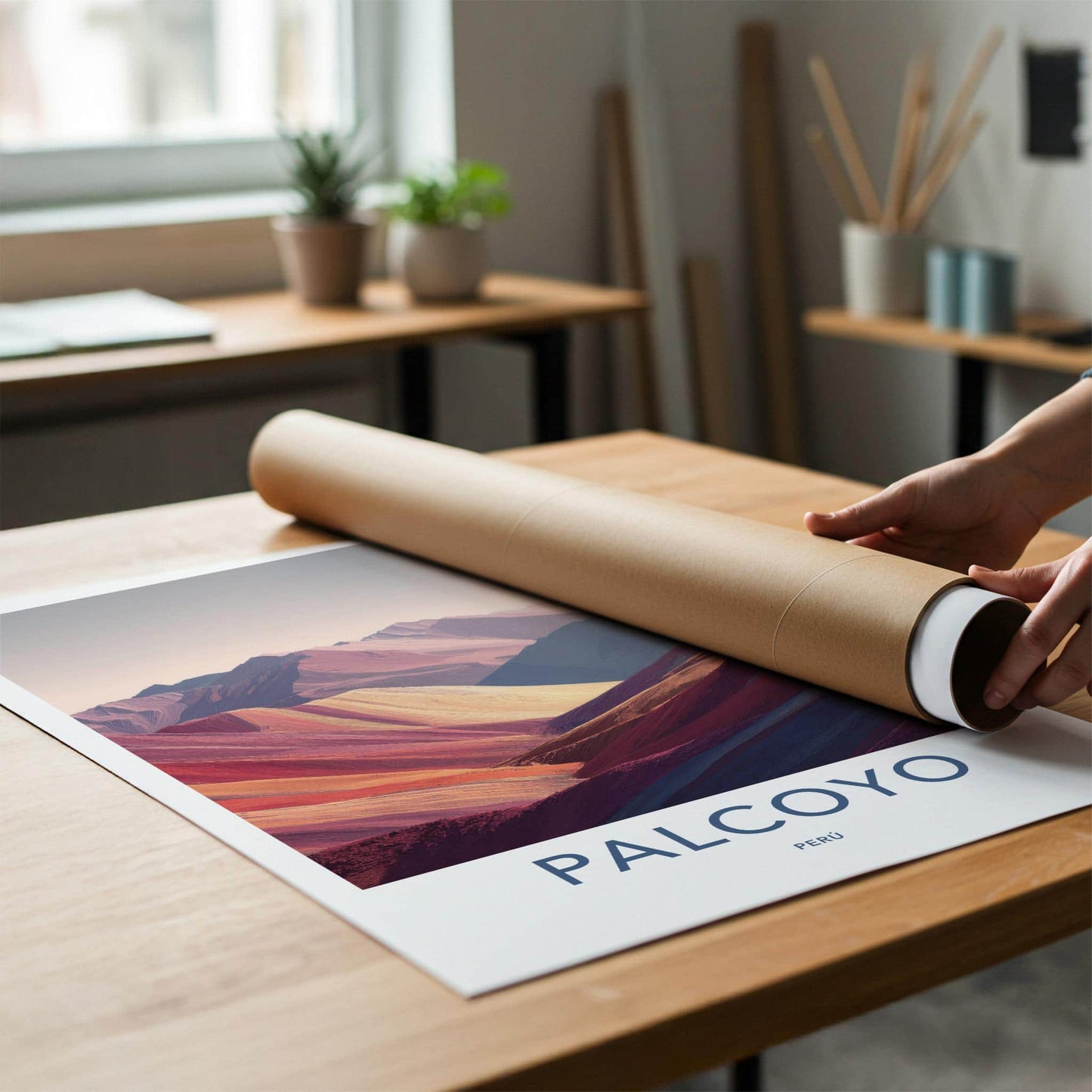 Palcoyo Poster - Peru Travel Art - Vivid Mountain Ridges Home Decor