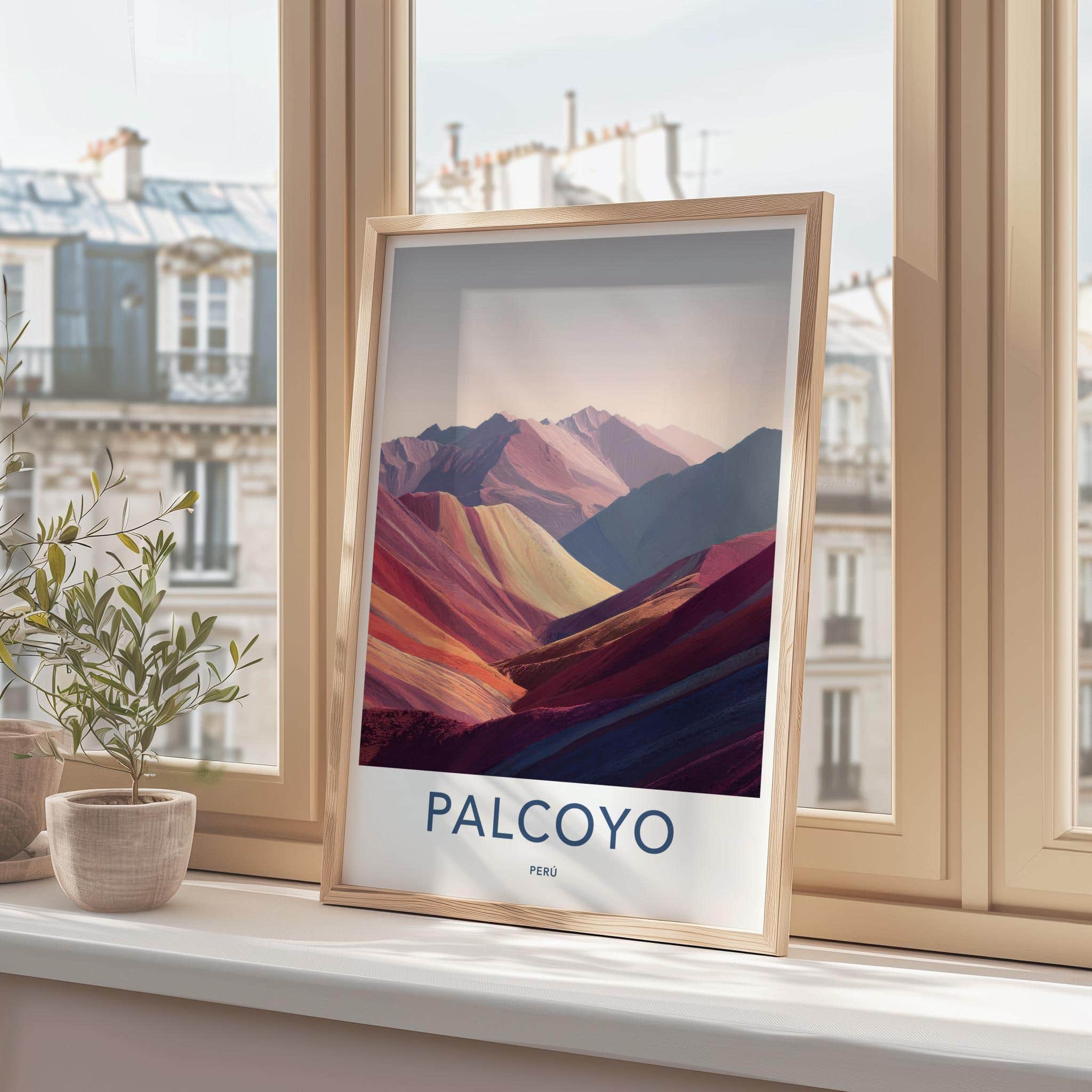 Palcoyo Poster - Peru Travel Art - Vivid Mountain Ridges Home Decor