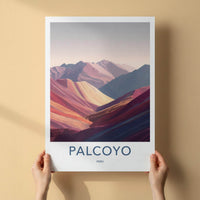 Palcoyo Poster - Peru Travel Art - Vivid Mountain Ridges Home Decor