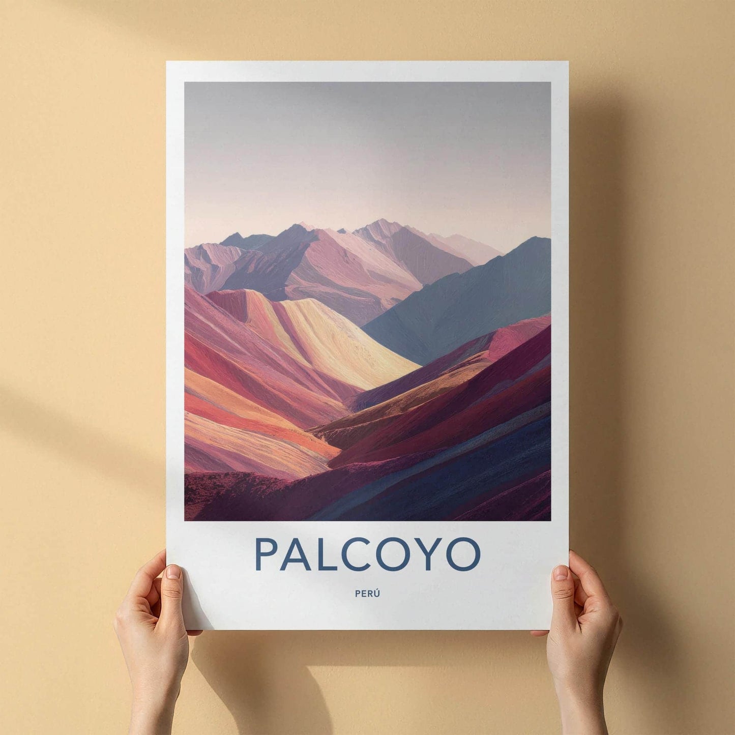 Palcoyo Poster - Peru Travel Art - Vivid Mountain Ridges Home Decor