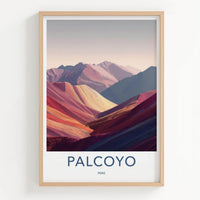 Palcoyo Poster - Peru Travel Art - Vivid Mountain Ridges Home Decor