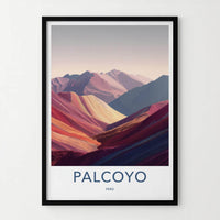 Palcoyo Poster - Peru Travel Art - Vivid Mountain Ridges Home Decor