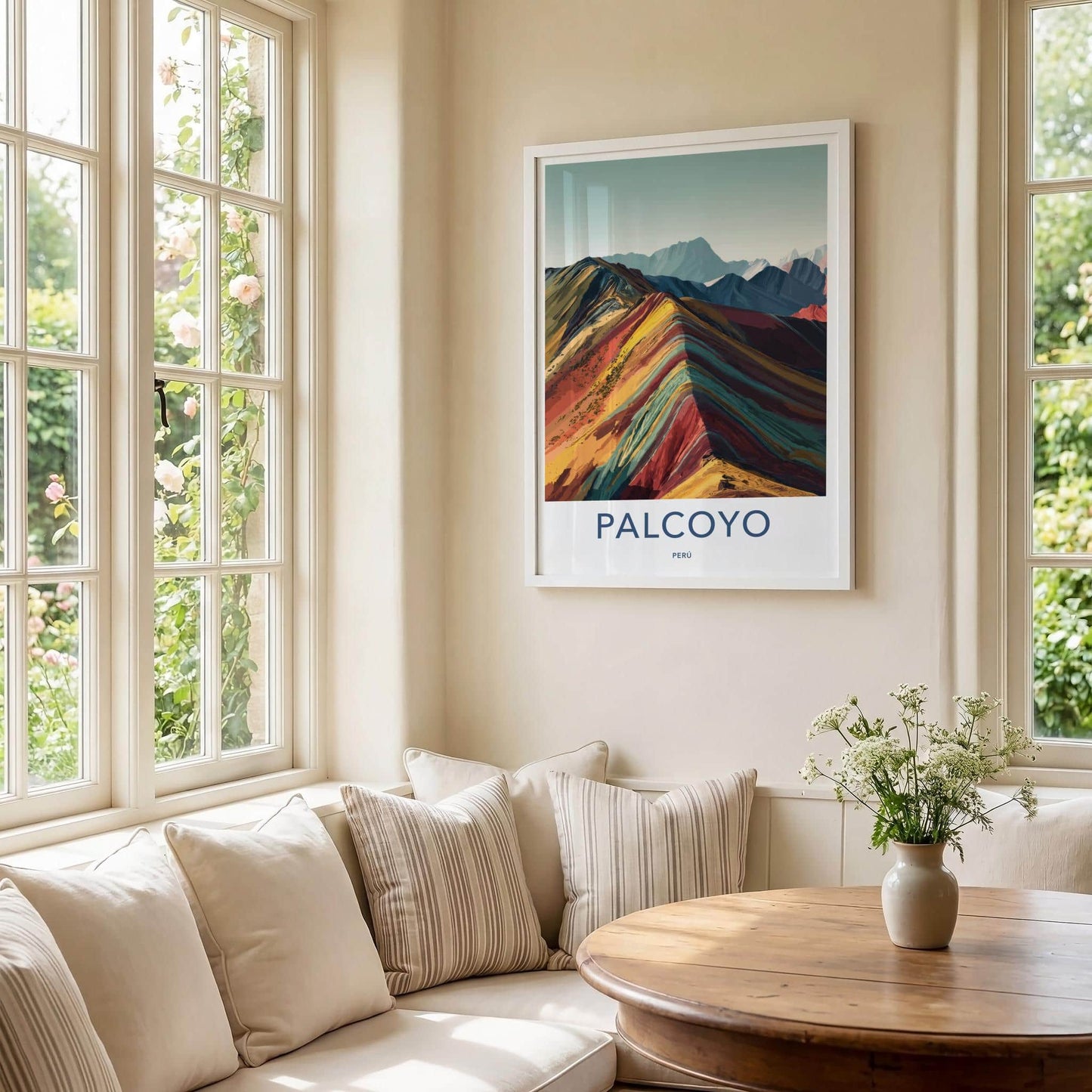 Palcoyo Poster - Peru Travel Print - Vibrant Mountain Layers Lounge Decor