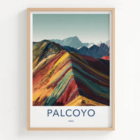 Palcoyo Poster - Peru Travel Print - Vibrant Mountain Layers Lounge Decor