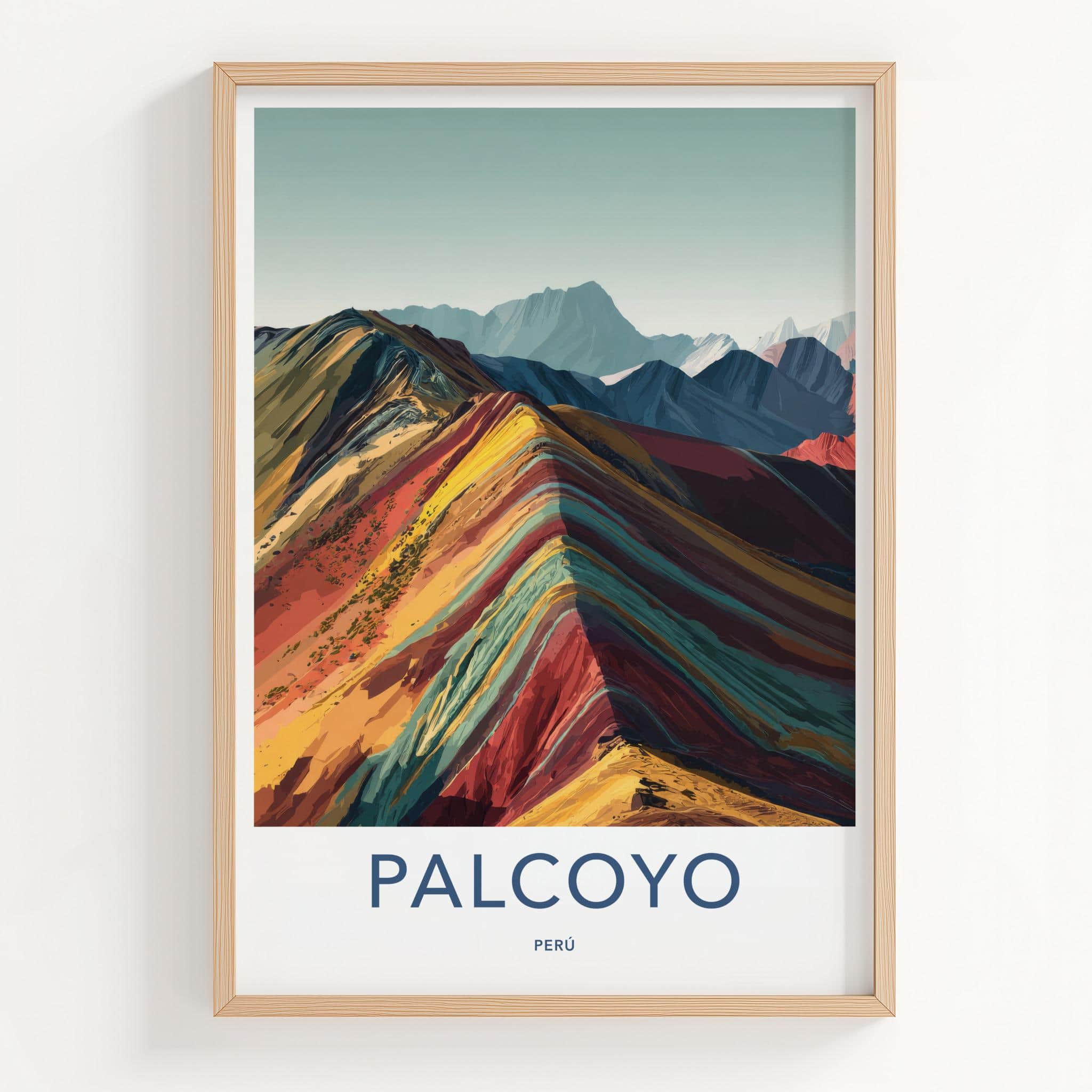 Palcoyo Poster - Peru Travel Print - Vibrant Mountain Layers Lounge Decor