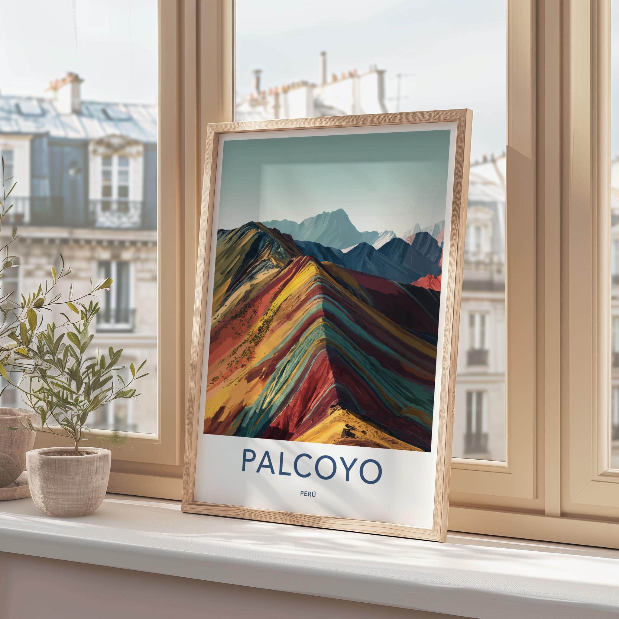 Palcoyo Poster - Peru Travel Print - Vibrant Mountain Layers Lounge Decor