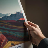 Palcoyo Poster - Peru Travel Print - Vibrant Mountain Layers Lounge Decor
