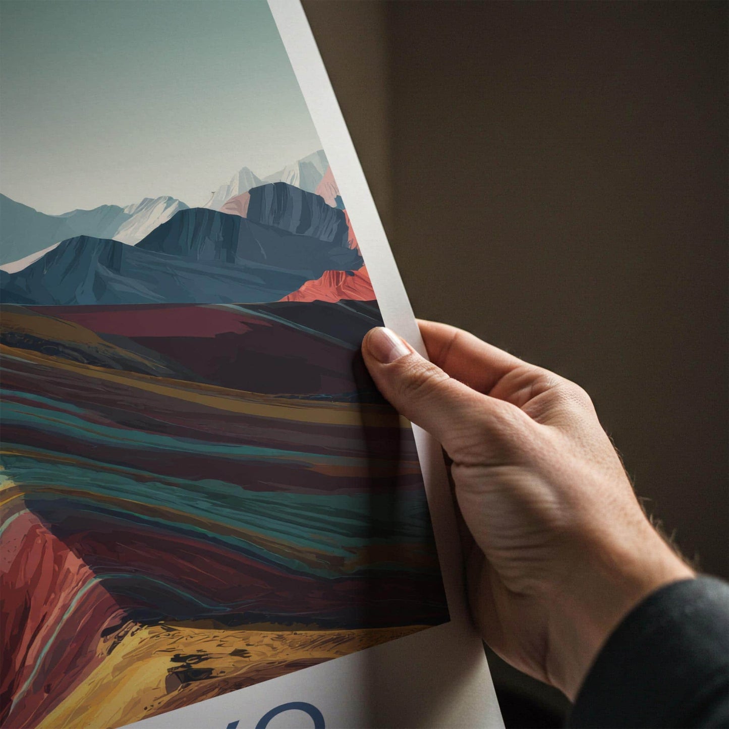 Palcoyo Poster - Peru Travel Print - Vibrant Mountain Layers Lounge Decor