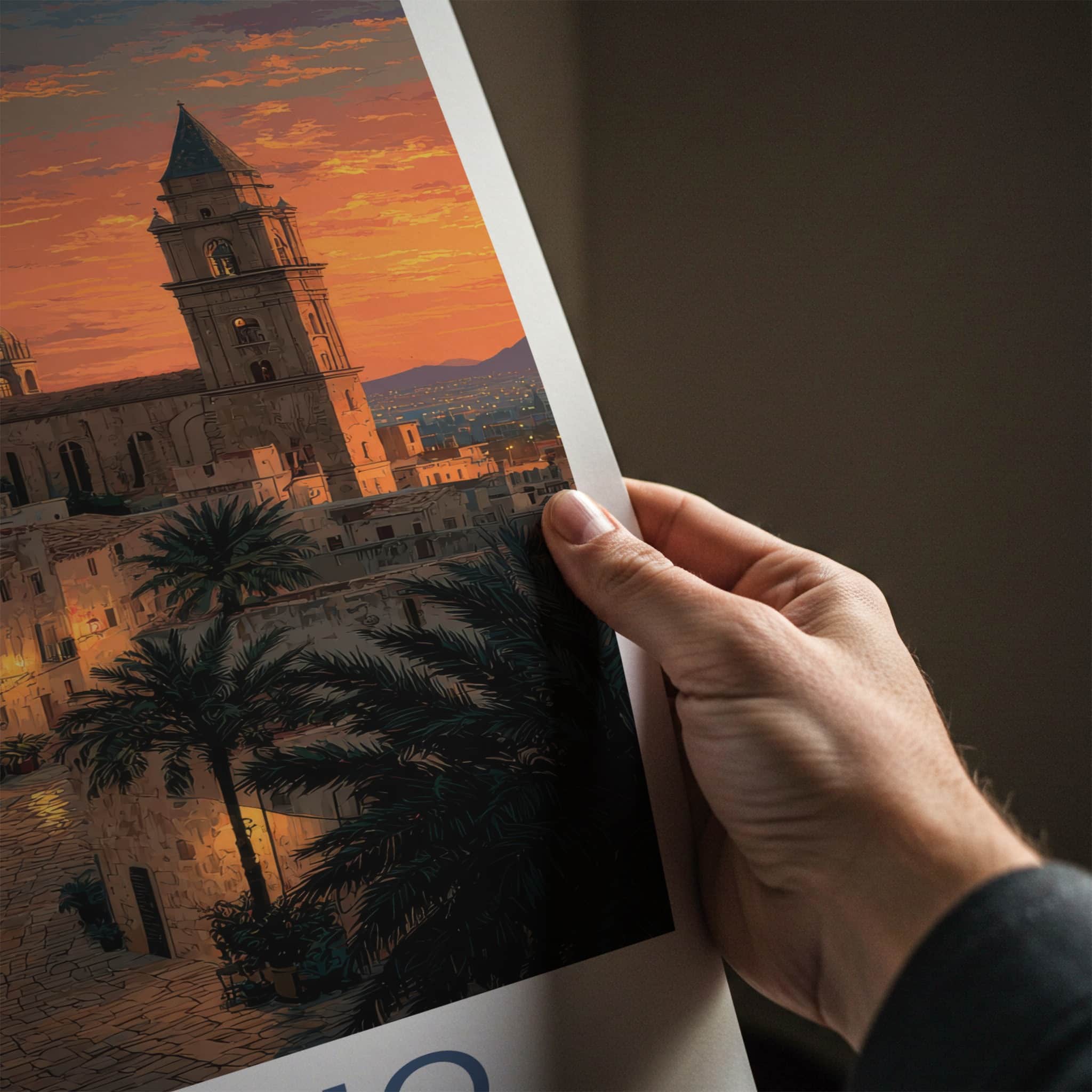 Palermo Poster - Italy Travel Art - Historic City Sunset Home Decor