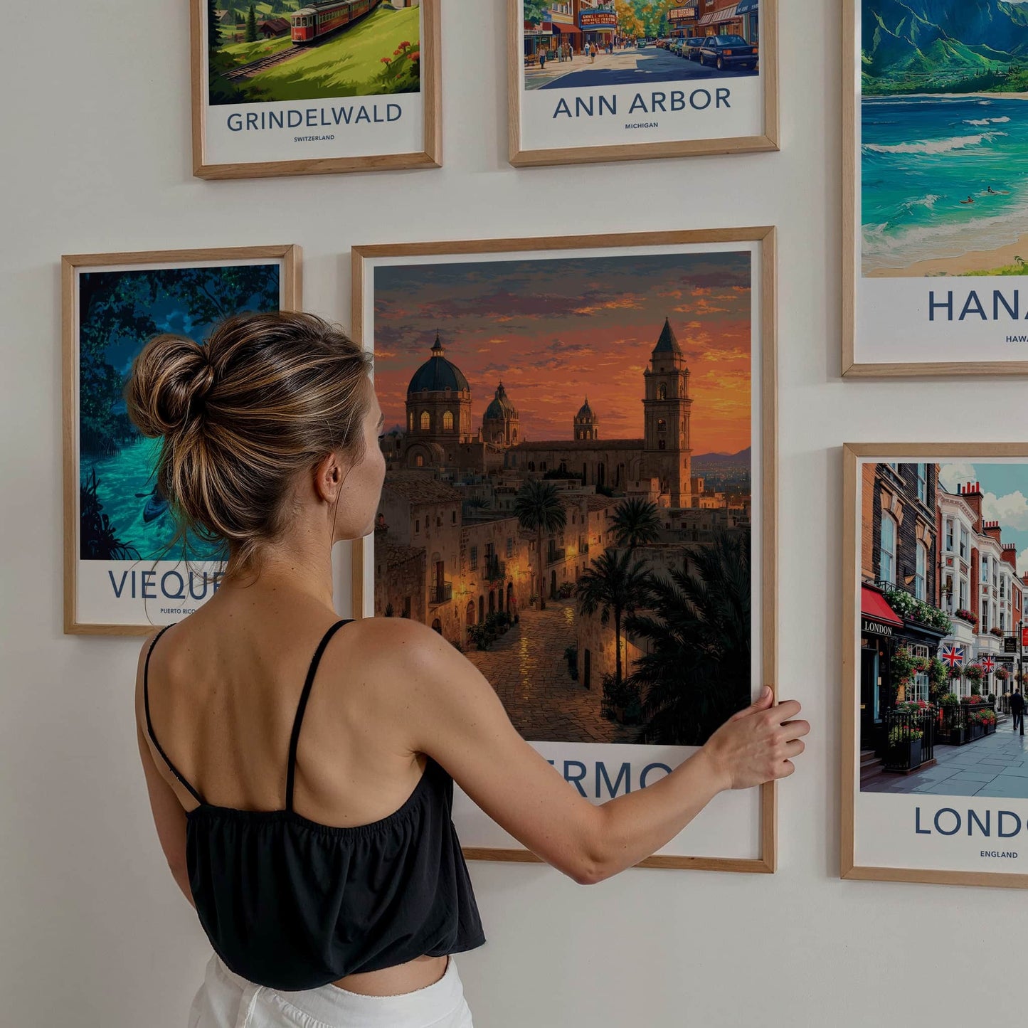 Palermo Poster - Italy Travel Art - Historic City Sunset Home Decor