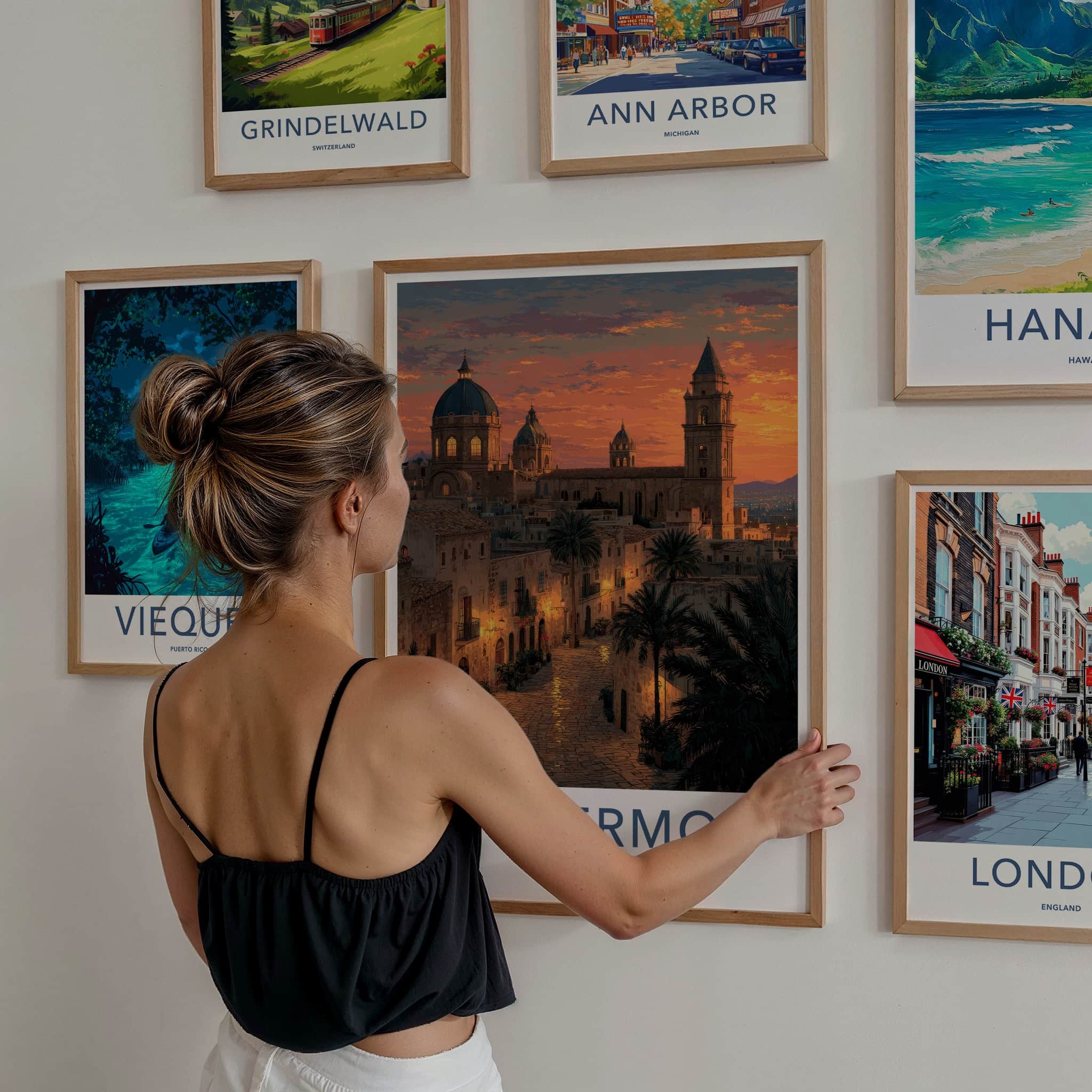 Palermo Poster - Italy Travel Art - Historic City Sunset Home Decor