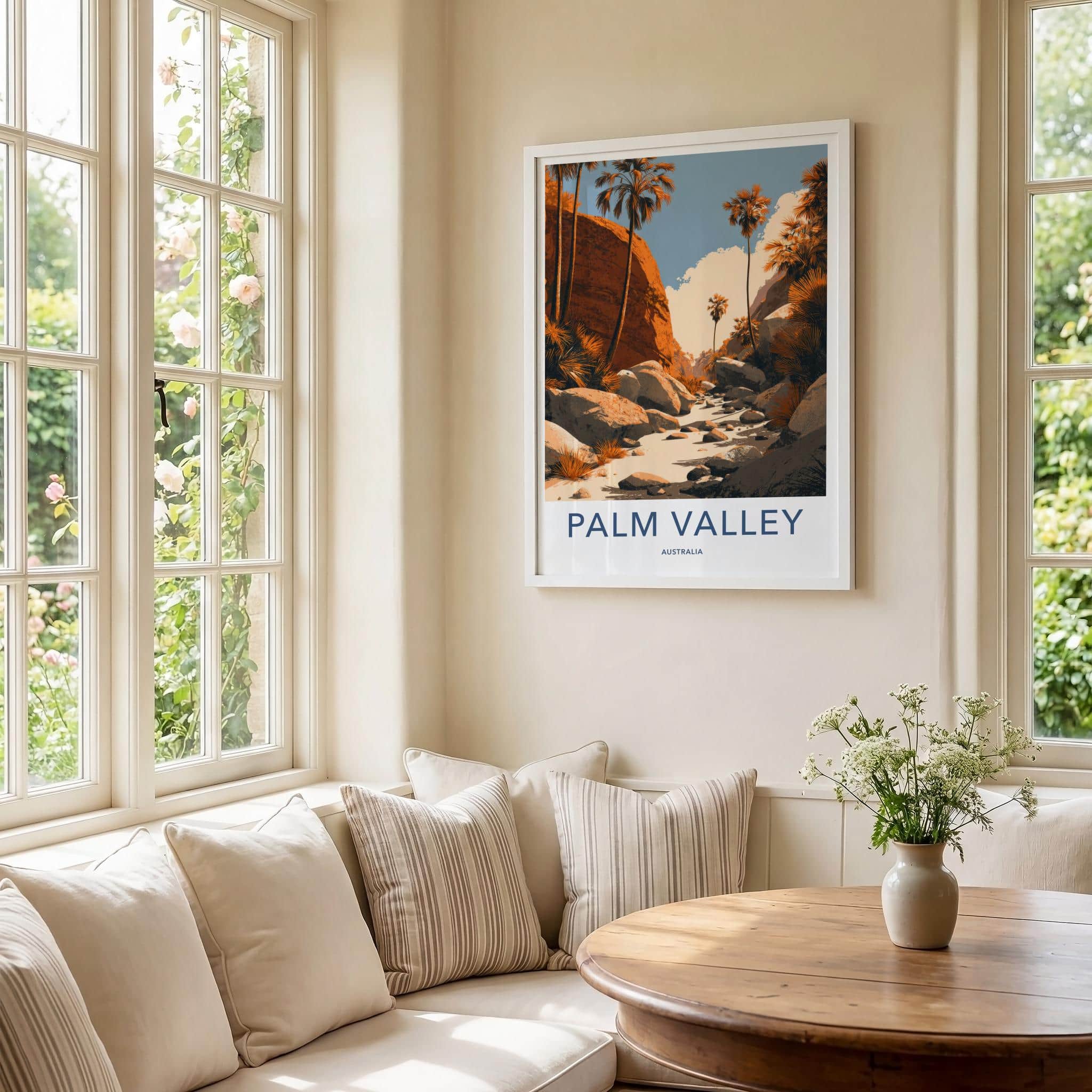 Palm Valley Poster - Australia Travel Art - Arid Canyon Scenery Wall Decor