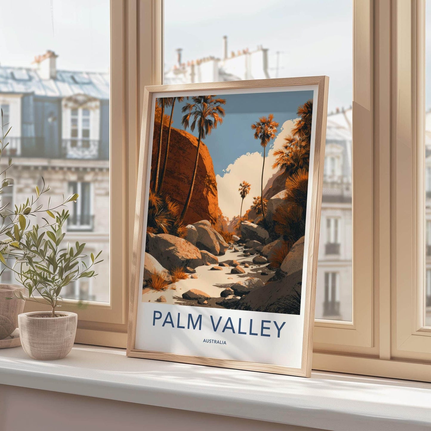Palm Valley Poster - Australia Travel Art - Arid Canyon Scenery Wall Decor
